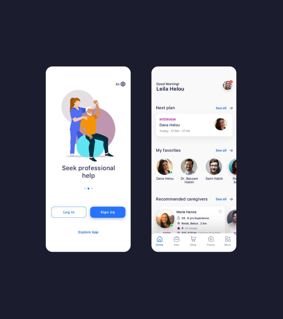 Caregiver App UI