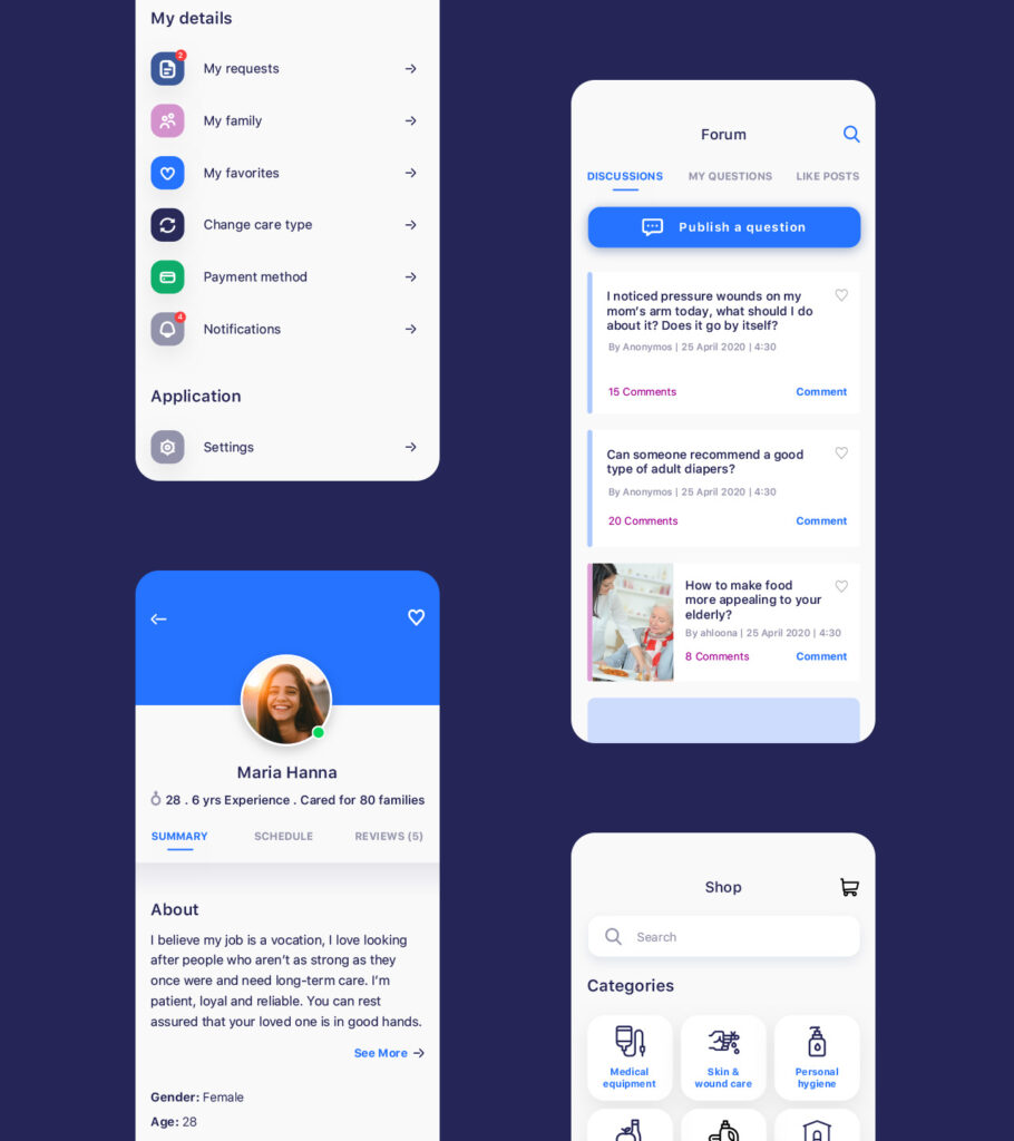 Caregiver App UI